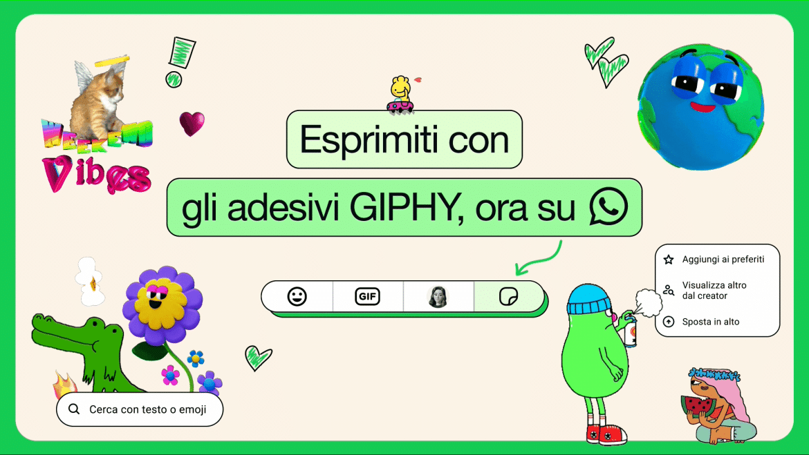 WhatsApp introduce gli adesivi animati forniti da GIPHY